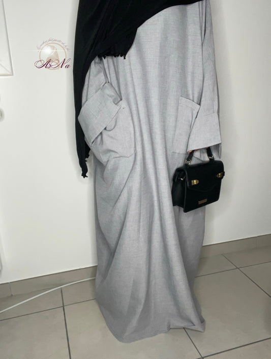 Abaya oversize effet lin