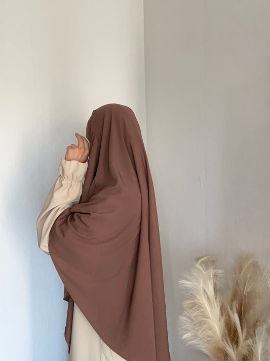 Khimar Sedef soie de médine Chocolat